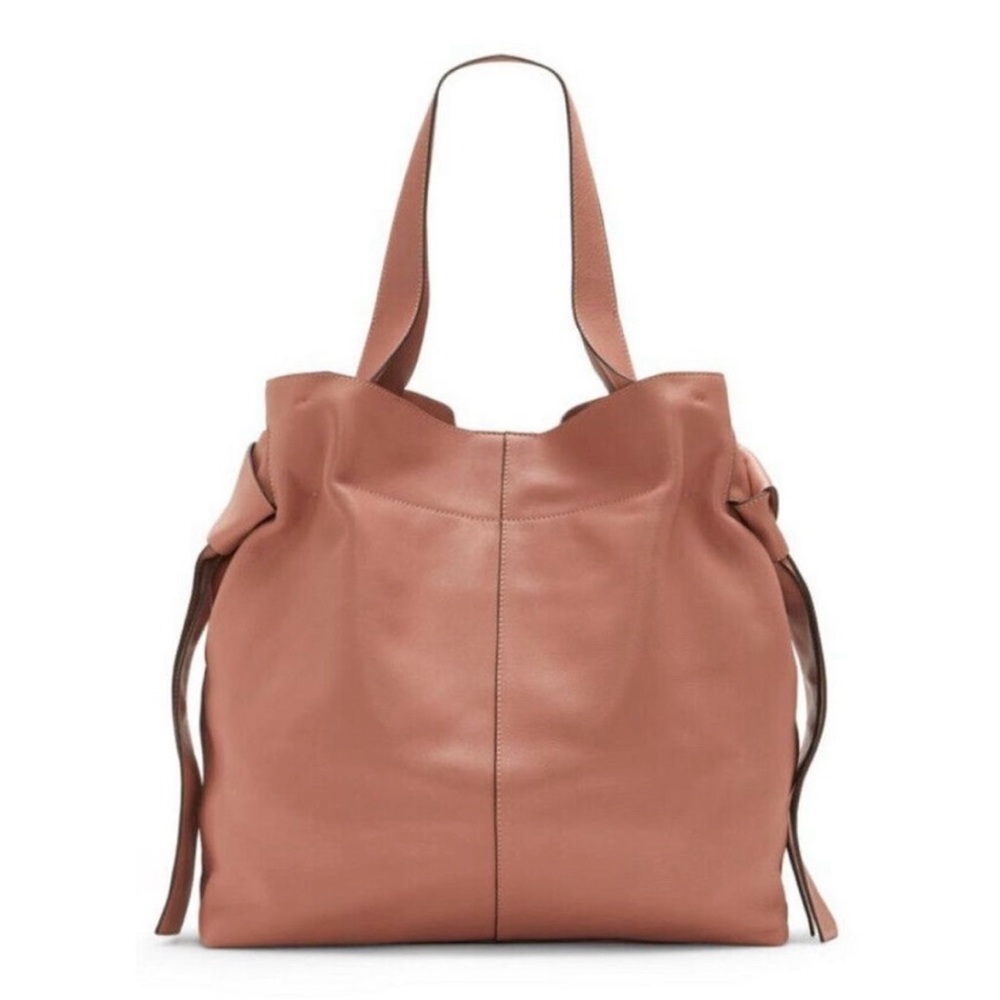 Vince Camuto Leather Tote with Knot Detail- Cyra in Vintage Rose